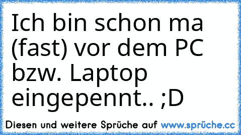 Ich bin schon ma (fast) vor dem PC bzw. Laptop eingepennt.. ;D