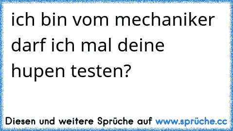 ich bin vom mechaniker darf ich mal deine hupen testen?