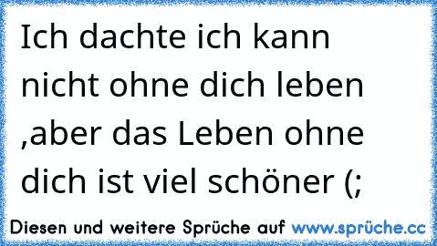 Natürlich Kann Ich Ohne Dich Leben äähh Aber Mit Dir