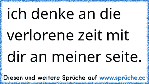 ich denke an die verlorene zeit mit dir an meiner seite.