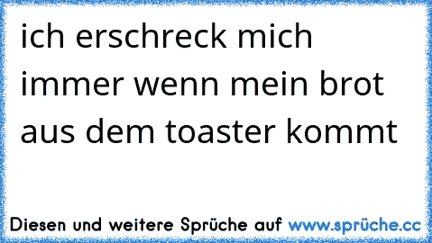 ich erschreck mich immer wenn mein brot aus dem toaster kommt