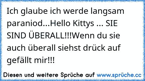 Ich glaube ich werde langsam paraniod...
Hello Kittys ... SIE SIND ÜBERALL!!!
Wenn du sie auch überall siehst drück auf gefällt mir!!!