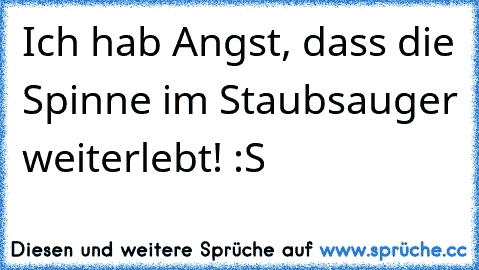 Ich hab Angst, dass die Spinne im Staubsauger weiterlebt! :S