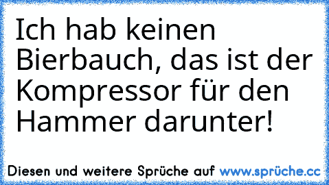 Ich hab keinen Bierbauch, das ist der Kompressor für den Hammer darunter!