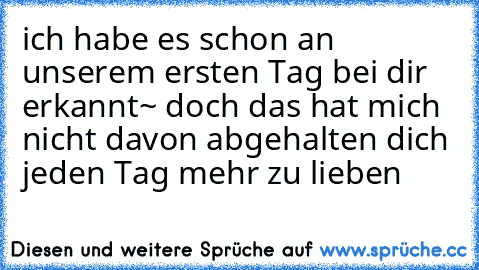 ich habe es schon an unserem ersten Tag bei dir erkannt~ doch das hat mich nicht davon abgehalten dich jeden Tag mehr zu lieben ☆