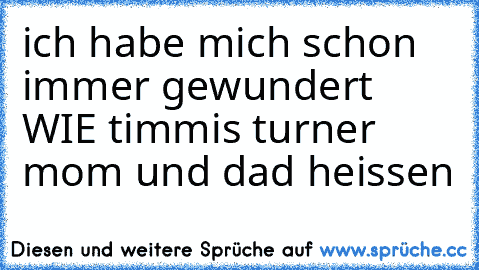 ich habe mich schon immer gewundert WIE timmis turner mom und dad heissen