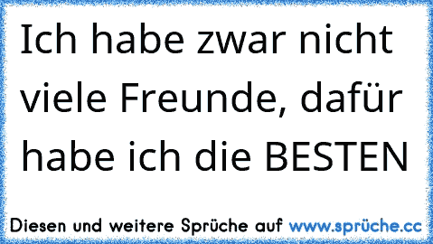 Ich habe zwar nicht viele Freunde, dafür habe ich die BESTEN 