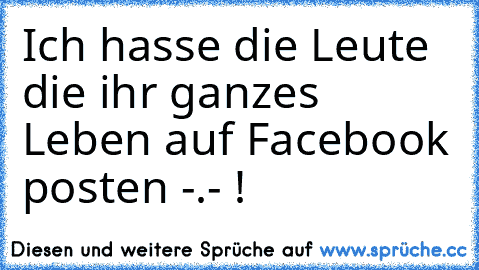 Ich hasse die Leute die ihr ganzes Leben auf Facebook posten -.- !