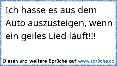 Ich hasse es aus dem Auto auszusteigen, wenn ein geiles Lied läuft!!!