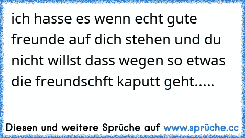 ich hasse es wenn echt gute freunde auf dich stehen und du nicht willst dass wegen so etwas die freundschft kaputt geht.....