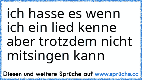 ich hasse es wenn ich ein lied kenne aber trotzdem nicht mitsingen kann