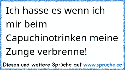 Ich hasse es wenn ich mir beim Capuchinotrinken meine Zunge verbrenne!