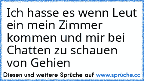 Ich hasse es wenn Leut ein mein Zimmer kommen und mir bei Chatten zu schauen  von Gehien