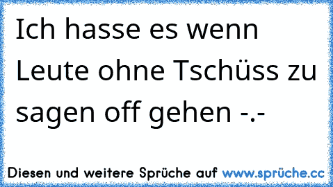 Ich hasse es wenn Leute ohne Tschüss zu sagen off gehen -.-