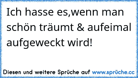 Ich hasse es,wenn man schön träumt & aufeimal aufgeweckt wird!