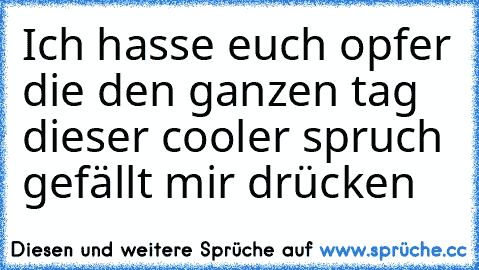 Ich hasse euch opfer die den ganzen tag dieser cooler spruch gefällt mir drücken