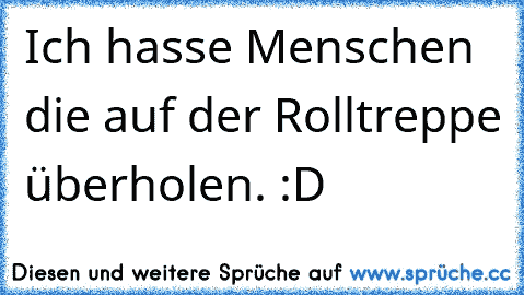 Ich hasse Menschen die auf der Rolltreppe überholen. :D