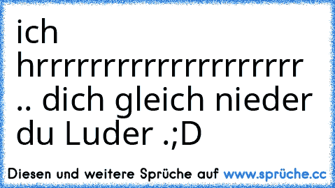 ich hrrrrrrrrrrrrrrrrrrrr .. dich gleich nieder du Luder .;D