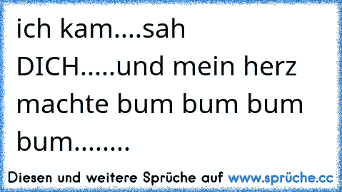 ich kam....sah DICH.....und mein herz machte bum bum bum bum........♥