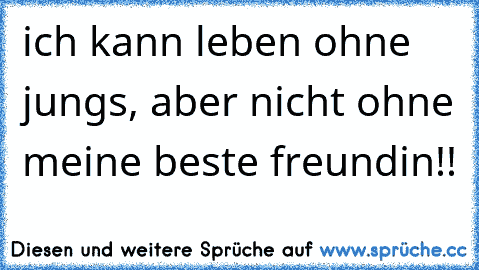 ich kann leben ohne jungs, aber nicht ohne meine beste freundin!!♥♥