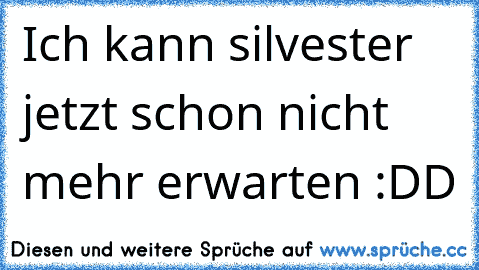 Ich kann silvester jetzt schon nicht mehr erwarten :DD