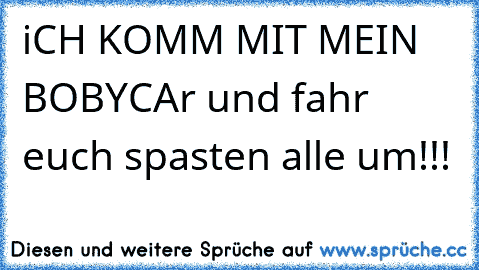 iCH KOMM MIT MEIN BOBYCAr und fahr euch spasten alle um!!!´