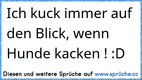 Ich kuck immer auf den Blick, wenn Hunde kacken ! :D