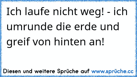 Ich laufe nicht weg! - ich umrunde die erde und greif von hinten an!