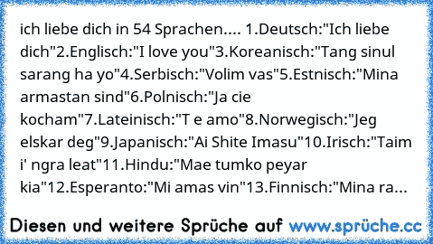 Liebe dich polnisch auf ich sprüche Gute Nacht