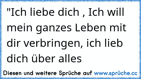 "Ich liebe dich , Ich will mein ganzes Leben mit dir verbringen, ich lieb dich über alles 