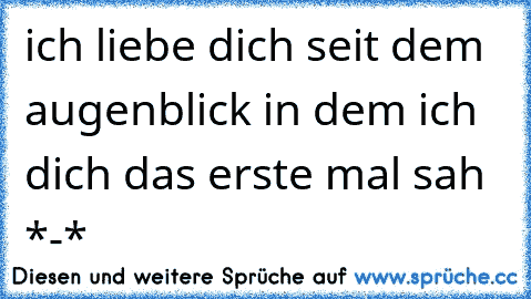 ich liebe dich seit dem augenblick in dem ich dich das erste mal sah *-*