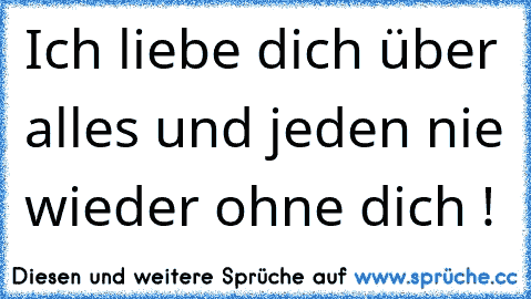 Ich liebe dich über alles und jeden nie wieder ohne dich ! 