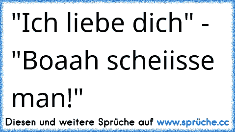 "Ich liebe dich♥" - "Boaah scheiisse man!"