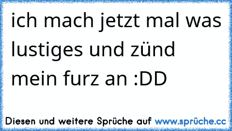 ich mach jetzt mal was lustiges und zünd mein furz an :DD