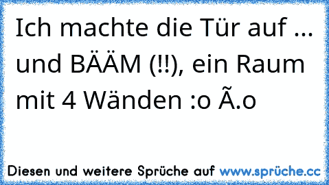 Ich machte die Tür auf ... und BÄÄM (!!), ein Raum mit 4 Wänden :o ô.o