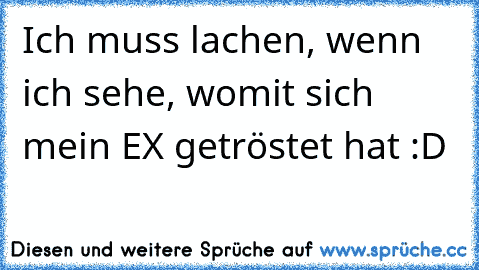 Ich muss lachen, wenn ich sehe, womit sich mein EX getröstet hat :D