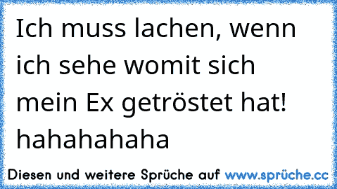 Ich muss lachen, wenn ich sehe womit sich mein Ex getröstet hat! hahahahaha