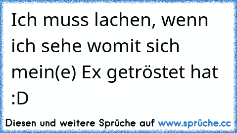 Ich muss lachen, wenn ich sehe womit sich mein(e) Ex getröstet hat :D