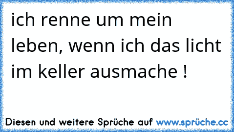 ich renne um mein leben, wenn ich das licht im keller ausmache !