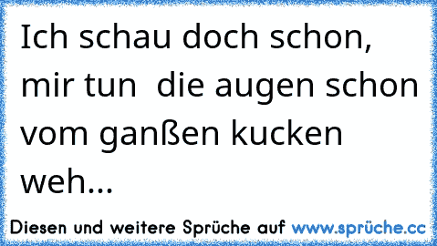 Ich schau doch schon, mir tun  die augen schon vom ganßen kucken weh...