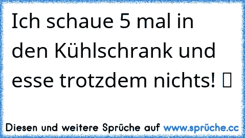 Ich schaue 5 mal in den Kühlschrank und esse trotzdem nichts! ✭