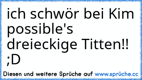 ich schwör bei Kim possible's dreieckige Titten!! ;D