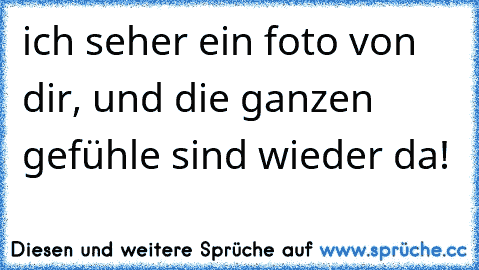 ich seher ein foto von dir, und die ganzen gefühle sind wieder da!