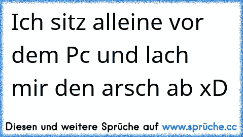 Ich sitz alleine vor dem Pc und lach mir den arsch ab xD