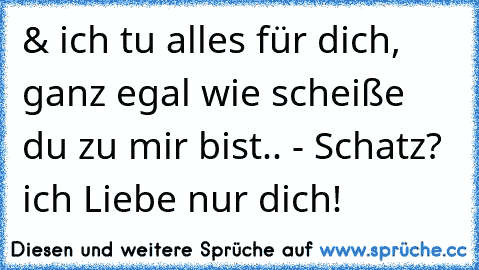 & ich tu alles für dich, ganz egal wie scheiße du zu mir bist.. - Schatz? ich Liebe nur dich! ♥