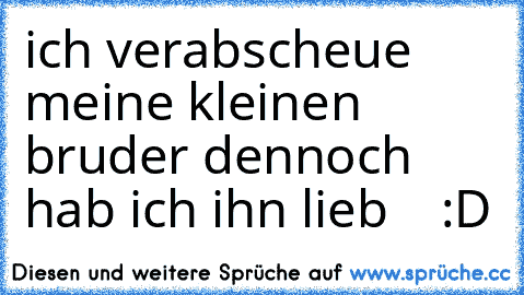 ich verabscheue meine kleinen bruder dennoch hab ich ihn lieb  ♥ ♥ :D