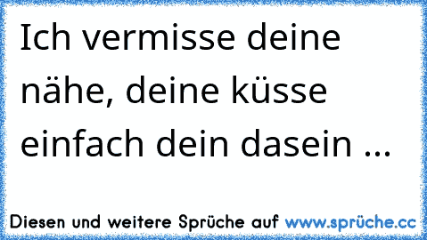 Ich Vermisse Deine Nähe Deine Küsse Einfach Dein Dasein