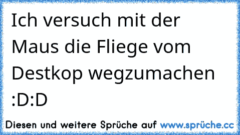 Ich versuch mit der Maus die Fliege vom Destkop wegzumachen :D:D