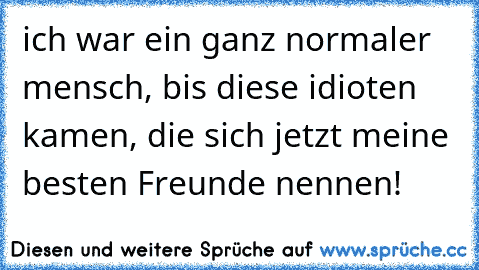 ich war ein ganz normaler mensch, bis diese idioten kamen, die sich jetzt meine besten Freunde nennen! ♥