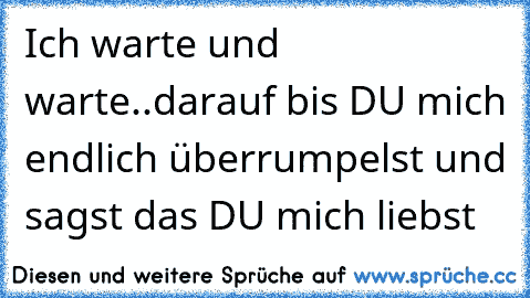 Ich warte und warte..darauf bis DU mich endlich überrumpelst und sagst das DU mich liebst ♥